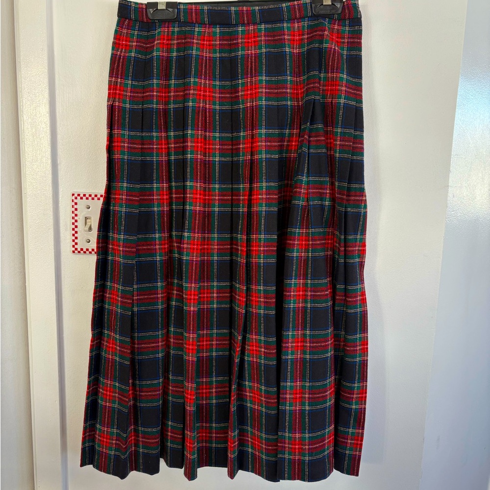 Pendleton classic vintage Black Stewart tartan pleated wool skirt - Picture 3 of 10